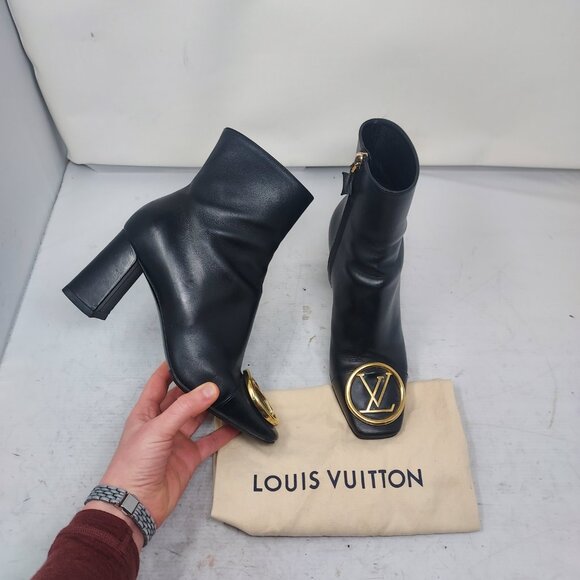 Louis Vuitton LV Madeleine Black Leather Ankle Boot - Picture 1 of 14